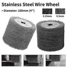 100mm Stainless Steel Wire Drawing Wheel 0.15/0.3mm Wire For Metal Removal Rust