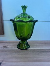 9" Viking Epic 8 Petal Candy Dish Avocado Green