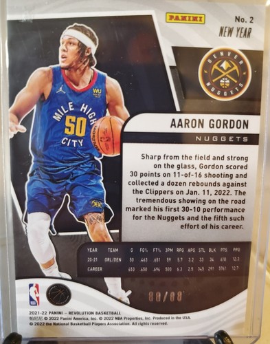 2021 Panini AARON GORDON Chinese New Year Cracked Ice PRIZM #/88 Card DENVER SP - Picture 2 of 2