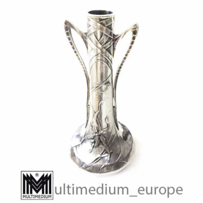Jugendstil Vase Zinn versilbert Verit N.B.W. NORBLIN silver electroplated pewter