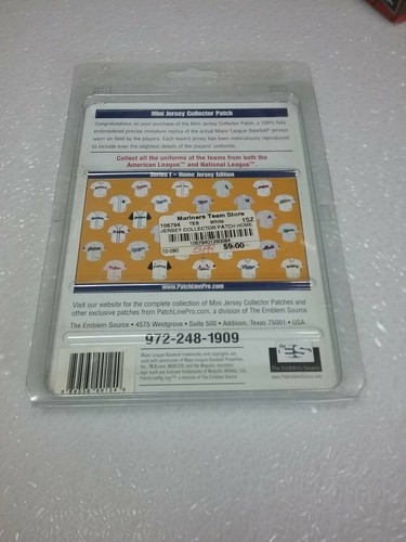 Mariners Mini Team Jersey Collector Patch Series 1 Home Jersey Collection - Picture 3 of 4