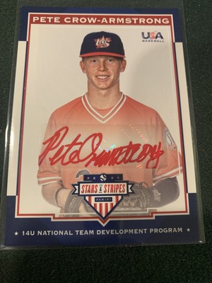 Pete Crow Armstrong 2017 Stars and Stripes Auto Red Ink ...