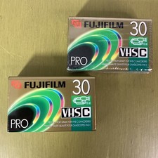 Lot 2 Fujifilm PRO VHS-C TC-30 Blank Camcorder Cassette Tapes Sealed