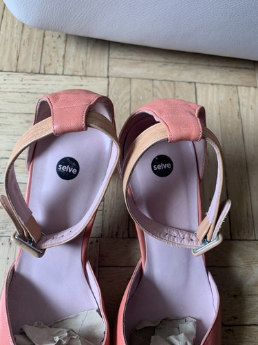 Selve Designer Schuhe Sommerschuhe Festlich Gr. 38 Rosa-Koralle Leder NEU - Bild 3 von 13