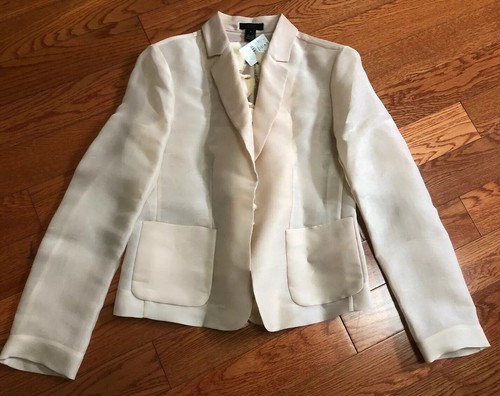 Neu mit Etikett J. Crew Collection Jacke fallende Blütenblätter 2 Rouge Rosa Seide Organza durchsichtig - Bild 1 von 7