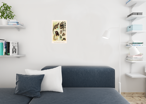 Reptiles Lithograph 1888 Cool Wall Decor Art Print Poster 12x18 - Picture 3 of 3