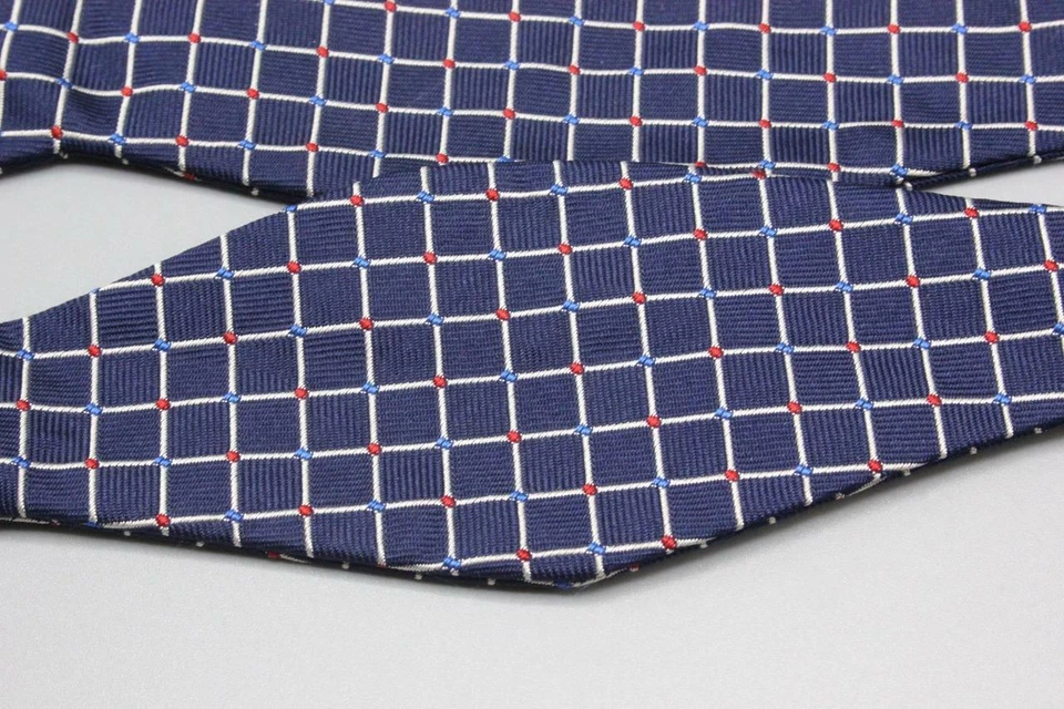 COUNTESS MARA 可调丝绸领结。 蓝色带红色和白色圆点。 — 第 2/3 张图片