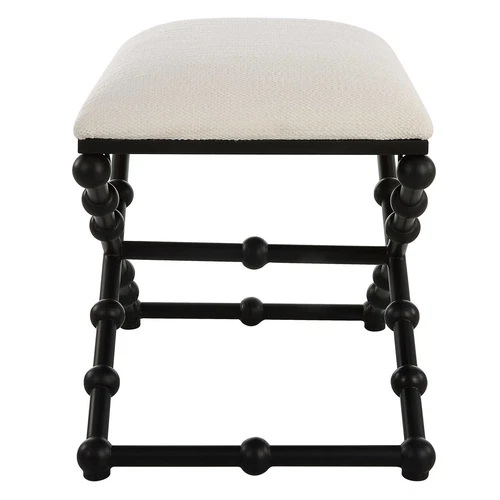 NEW MODERN IRON DROPS METAL VANITY BENCH STOOL UTTERMOST 23782 - Picture 5 of 7