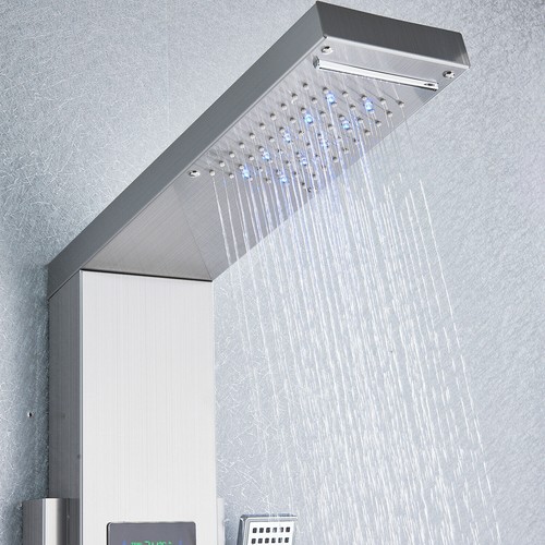 LED Moderna Panel de Ducha Acero Inoxidable Columna de Hidromasaje Para Baño - Imagen 81 de 140