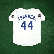 Darryl Strawberry 1993 Los Angeles Dodgers Cooperstown Home White Jersey