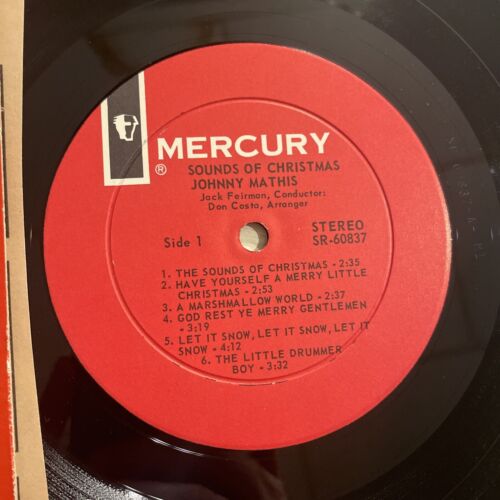 Johnny Mathis Sounds Of Christmas LP Mercury Stereo Holiday + Shrink EX!!!! - Picture 3 of 4