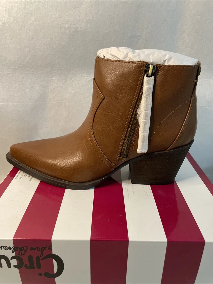 Sandalia KENSIE Talla 6.5 Tacón Festoneado Deslizable Cuero Suave Desnudo Rubor Tostado Rosa Foto 2 de 4