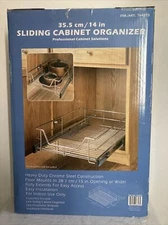 Professional Cabinet Solutions 14" Chrome Sliding Kitchen Cabinet Organizer