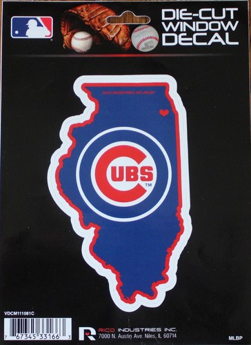 Collector Chicago Cubs State Lic MLB Die Cut Window Decal Baseball Car Sticker - Picture 2 of 7