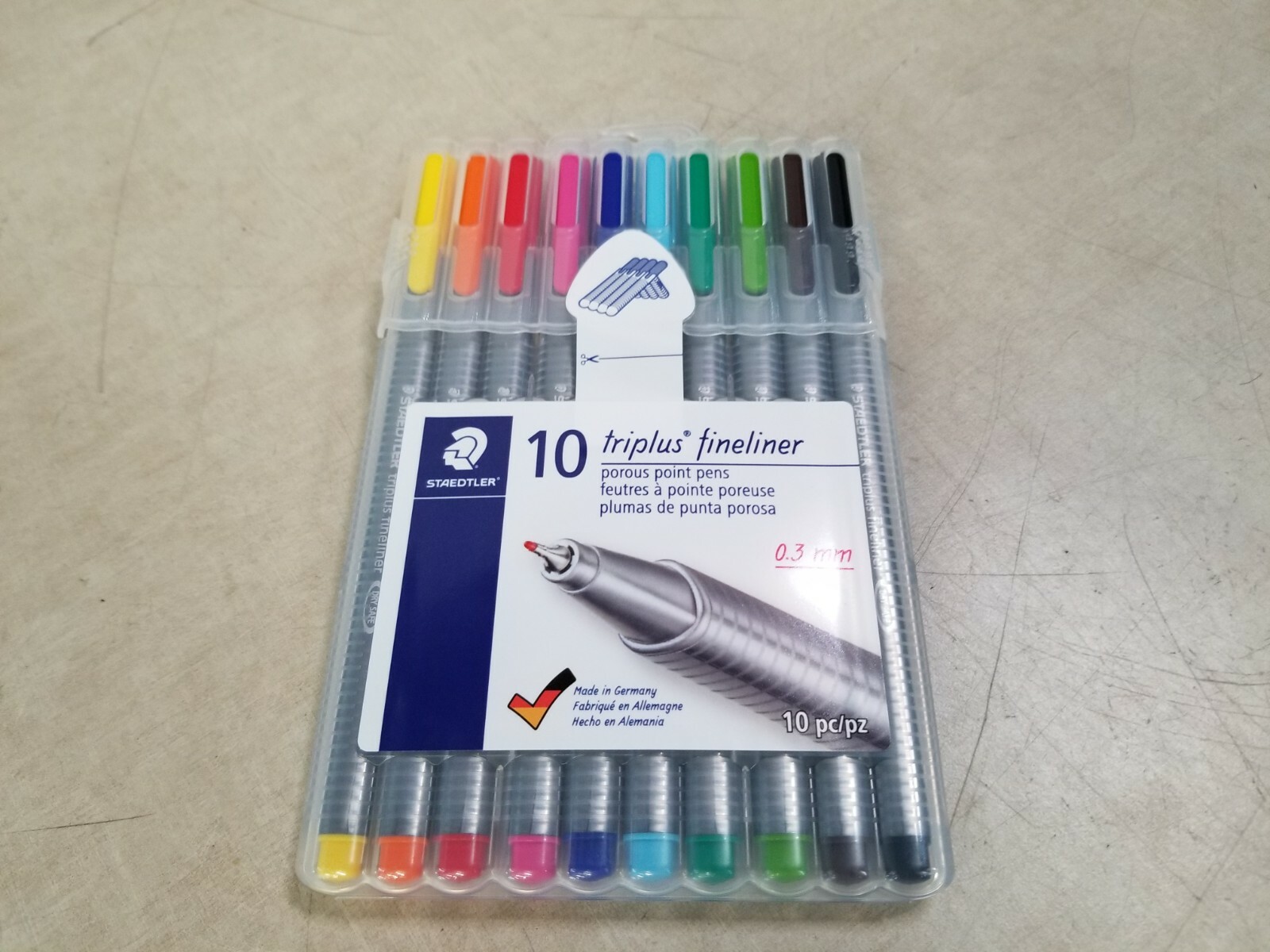 x4 Staedtler Triplus Fineliner Marker Pens 0.3 mm Easel Storage Case  10/Pack