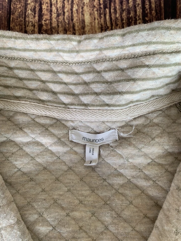 Maurices Women's Long Sleeve 1/4 Zip Pockets Multicolor Pullover Sweatshirt L - Image 4 of 4