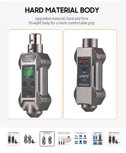 JAYETE C-01 UHF Wired to Wireless Microphone Converter Transmitter Receiver R8Y8 - Image 2 of 4