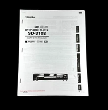 Toshiba Model SD-3108 DVD Video Player Owner's Manual Copy
