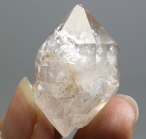 Natural Herkimer Diamond Quartz Crystal Stone Point Healing Mineral Specimen - Foto 8 di 14