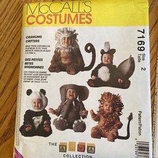 McCall's 7169 Costume Pattern Toddler Crawling Critters Monkey Skunk Panda Uncut