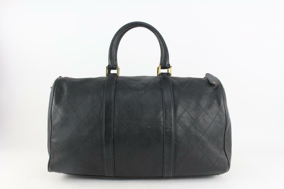 Chanel Black Quilted Lambskin Boston Duffle Bag with Strap 1110c8