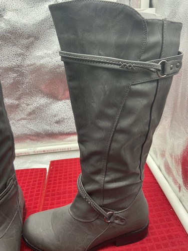 JOURNEE Damenstiefel grau Kalbsleder mandelförmige Zehenpartie gestapelter Absatz Reißverschluss 7 - Bild 4 von 6