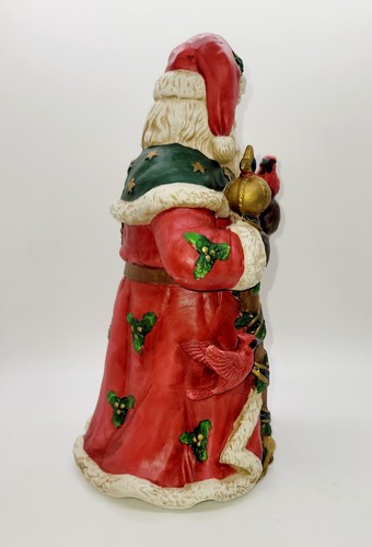 Hermosa Estatuilla Musical de Papá Noel de Porcelana de 10" Papá Noel que viene a la ciudad - Imagen 4 de 6