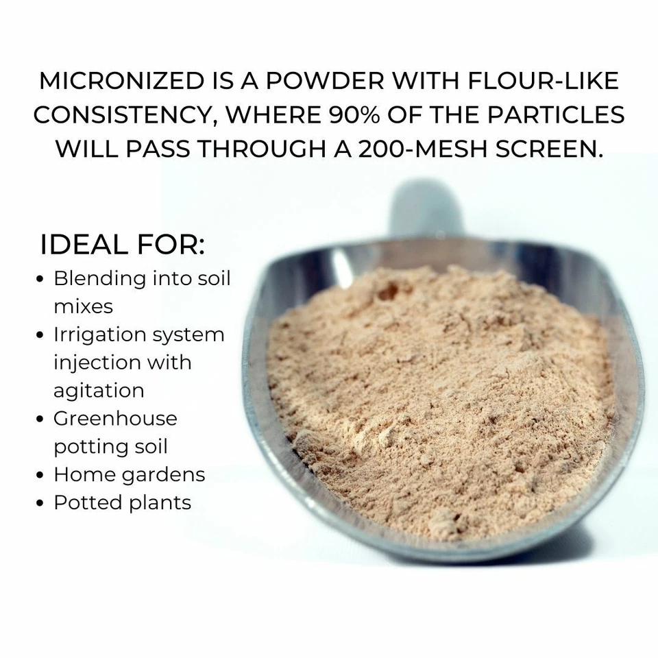 Polvo fertilizante mineral traza AZOMITA micronizado de 44 libras en bolsa original Foto 3 de 4