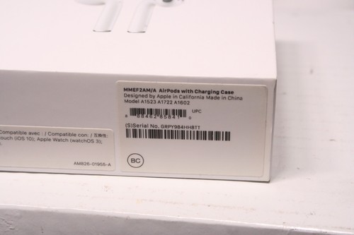 Apple AirPods Box Only - White A1523 A1722 A1602 Box only with inserts MMEF2AM/A - Picture 3 of 3