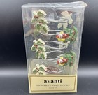 Vtg Spode Christmas Santa Holly Shower Curtain Hooks Set of 12