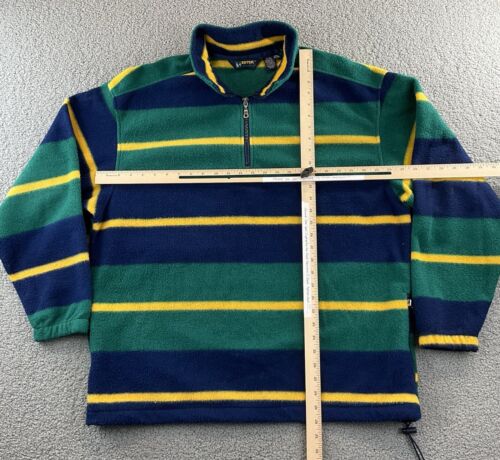 Vtg Eddie Bauer Fleece Jacket Mens XL Ebtek 1/4 Zip Pullover Striped Retro 90s - Picture 3 of 8