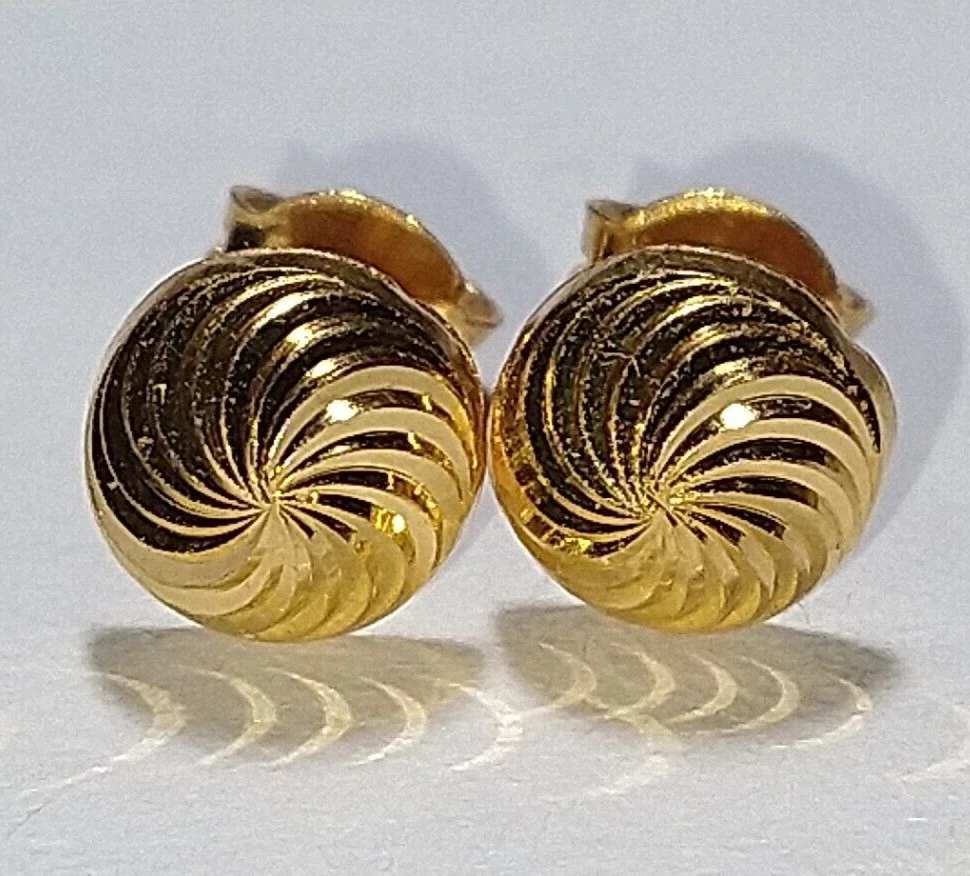 22kt 22carat yellow gold handmade design daily use stud earring jhumka  er126 | eBay