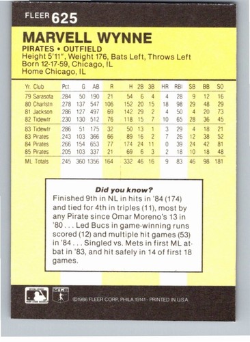 1986 Fleer Baseball Complete Your Set You Pick Choose #496 - 660 - Picture 261 of 295