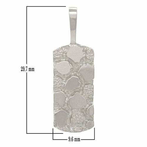14k White Gold Rectangle Nugget Charm Pendant 3.2 grams - Picture 3 of 3