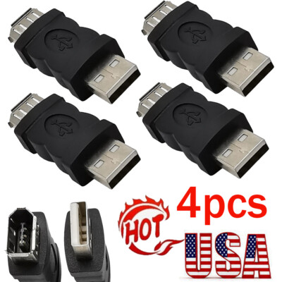 4PCS FireWire 1394 IEEE 6-Pin Female to USB 2.0 Male Adapter Adaptor Convertor