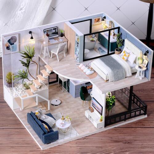 Doll House Kit 3d Wooden Family Kids Assembly Building Girl Gift Barbie Dream - Bild 7 von 25