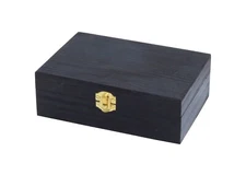 Black Wooden Keepsake Box with Gold Clasp - 6″ × 4″ × 2″ Painted Storage Case