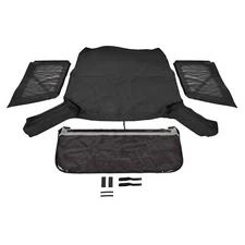 For Jeep Wrangler JK 2 door 2007-2018 Soft Top + Tinted Zippered Rear Windows