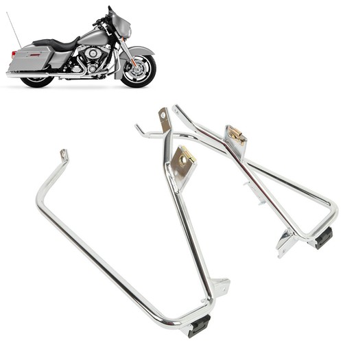 Saddle bag Support Bars Mounts Bracket Motorcycle Fits For Harley Road Glide - Foto 12 di 12