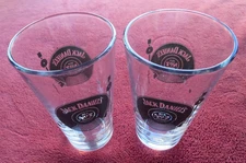 NEW! Set of (2) Jack Daniel's Old No. 7 Whiskey Pint Glasses w/  Vinyl Record