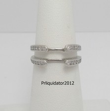 1/3CT Natural Diamond Solitaire Enhancer Guard Wrap Insert Ring 14K White Gold