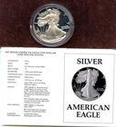 1987-S 1oz US AMERICAN SILVER EAGLE $1 Dollar Proof Bullion Coin w/Box & COA