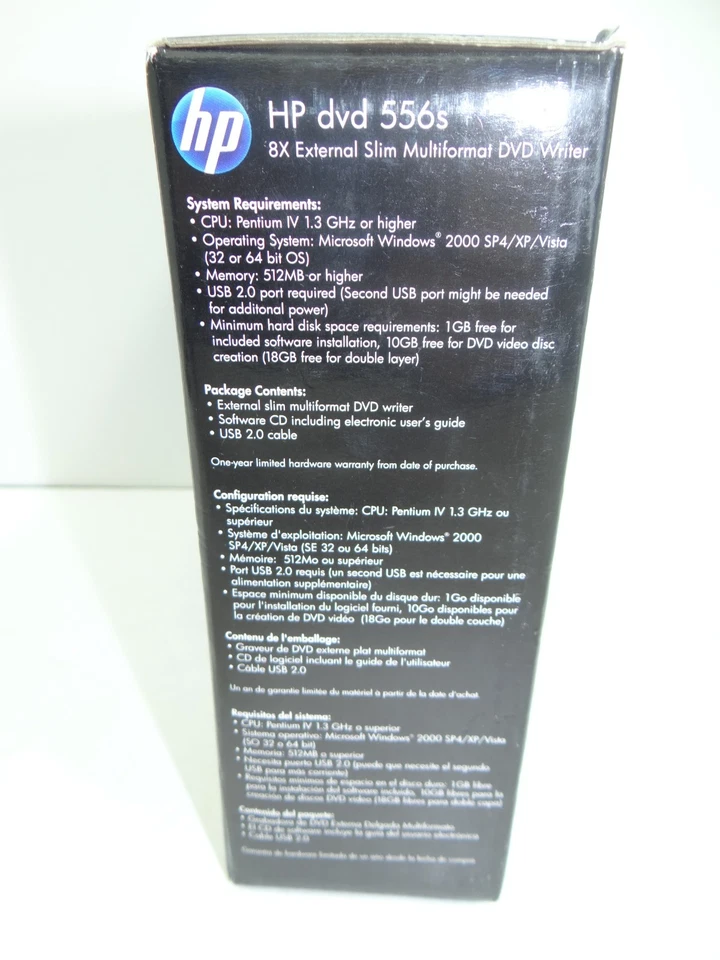HP DVD 556s 8X External Slim Multiformat DVD Writer New Sealed - Image 4 of 4