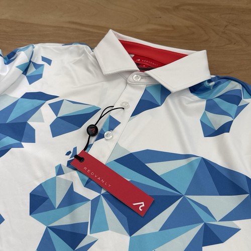 Redvanly Poloshirt Herren S weiß Bond geometrisch Golf Origami Performance NEU