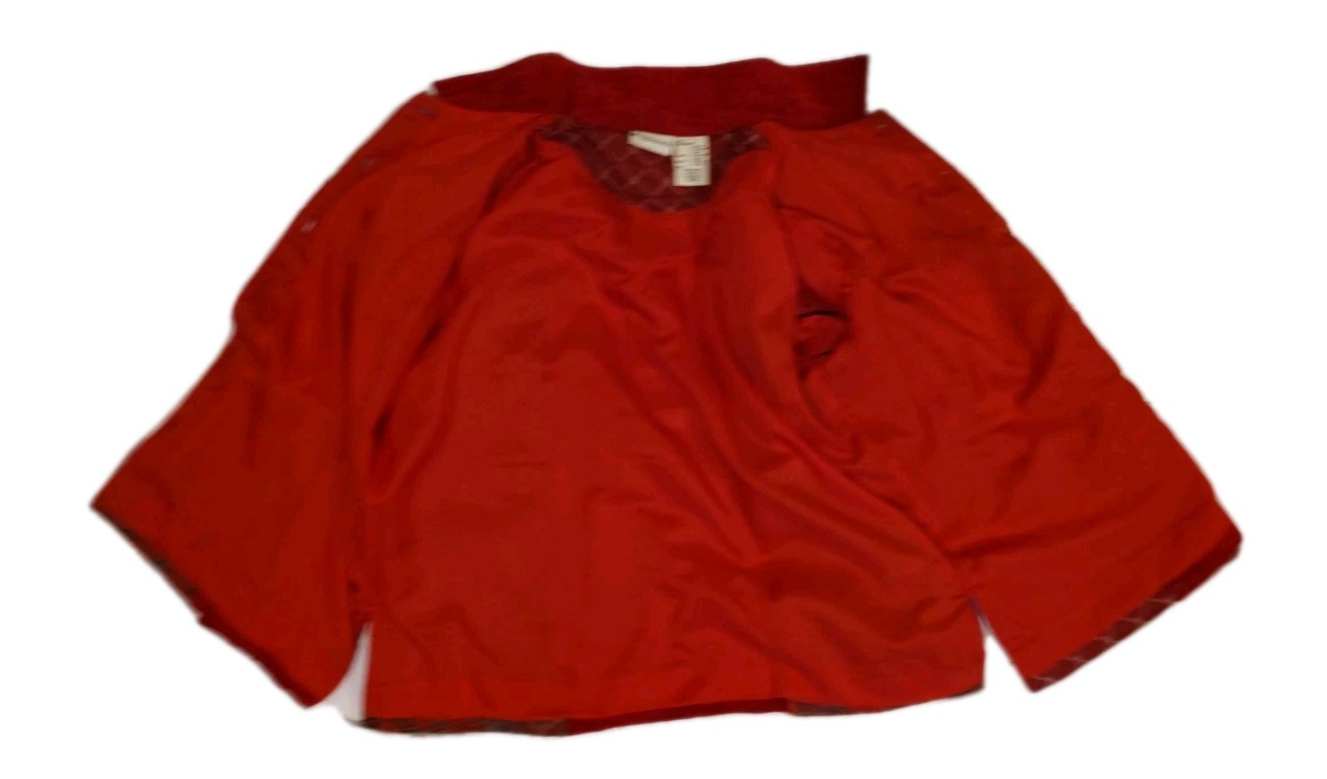 Appleseed's - Rich Red Chenille Patchwork Button … - image 4