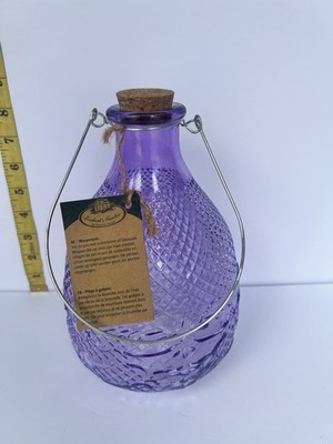 Esschert's Garden Pressed Glass Hanging Bottle Wasp Trap Purple Flash Painted