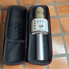 BONAOK Wireless Bluetooth Karaoke Microphone 3 in 1 Portable Mic White No Cord