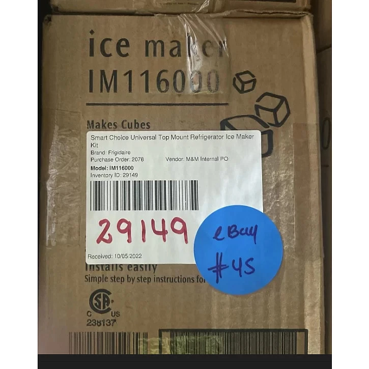Frigidaire Smart Choice Universal Top Mount Refrigerator Ice Maker Kit New | E45
Opens in a new wind