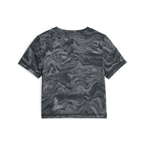 PUMA Marbleized Graphic Crew Neck Short Sleeve T-Shirt Youth Girls Black Casual - Picture 2 of 2