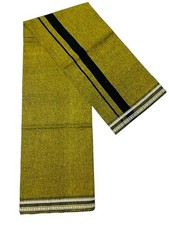 Traditional Kerala Cotton Mundu Plain Color Dhoti For Men 2.0 mtr, Olive Green